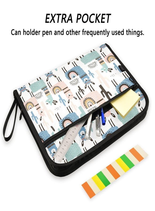 ZZKKO Cartoon Cute Alpaca 13 Pockets Expanding File Folder with Sticky Labels Accordion File Folder Document Organizer Letter Size A4 Papers Expandable File Keeper - Image 2