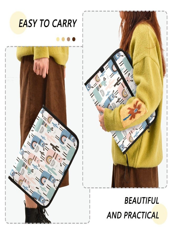 ZZKKO Cartoon Cute Alpaca 13 Pockets Expanding File Folder with Sticky Labels Accordion File Folder Document Organizer Letter Size A4 Papers Expandable File Keeper - Image 4