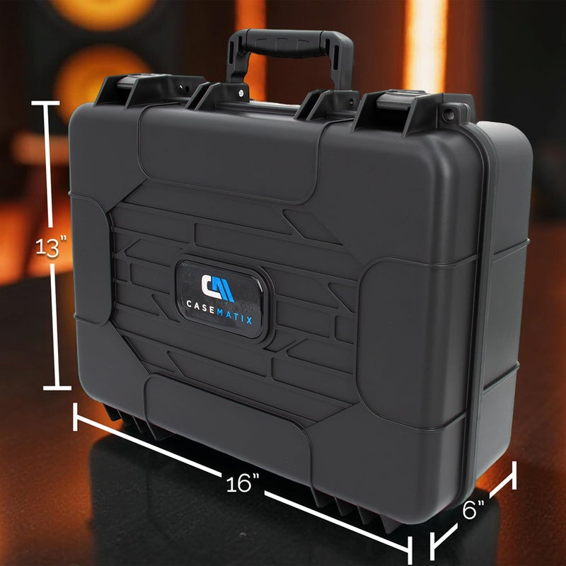 CASEMATIX 16" Hard Shell Audio Mixer Travel Case â€“ Protective Carry Case Compatible with Behringer Xenyx X1204USB, 1204USB, 1202FX, 1202, 802, QX1202USB, 1002 Fits Models 14.5" x 10.5" x 4.5" MAX - Image 3