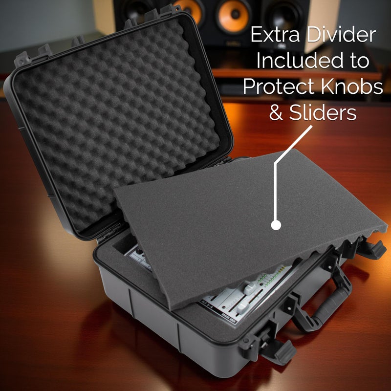 CASEMATIX 16" Hard Shell Audio Mixer Travel Case â€“ Protective Carry Case Compatible with Behringer Xenyx X1204USB, 1204USB, 1202FX, 1202, 802, QX1202USB, 1002 Fits Models 14.5" x 10.5" x 4.5" MAX - Image 2