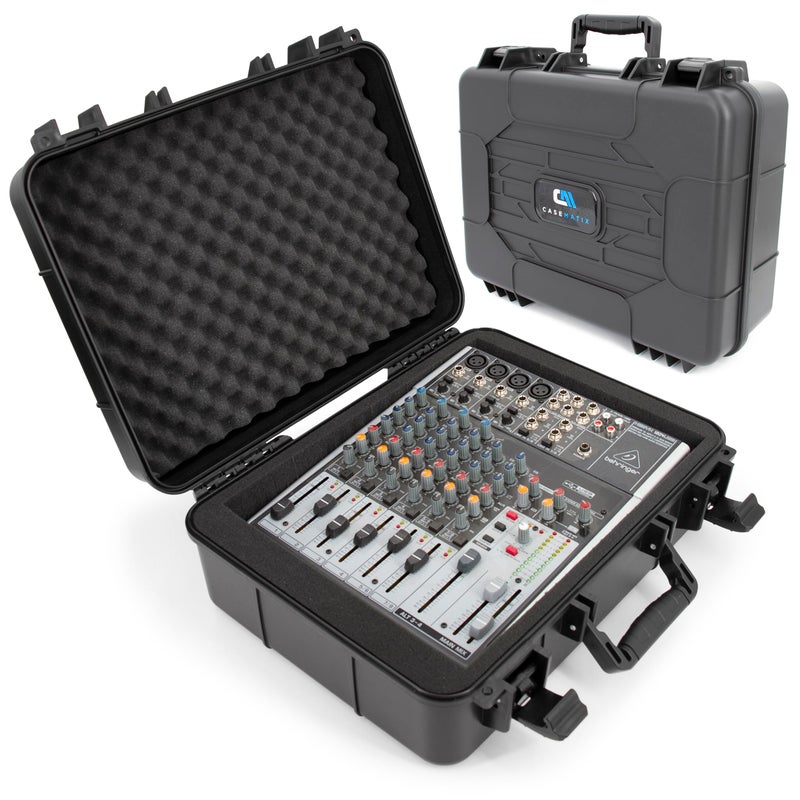 CASEMATIX 16" Hard Shell Audio Mixer Travel Case â€“ Protective Carry Case Compatible with Behringer Xenyx X1204USB, 1204USB, 1202FX, 1202, 802, QX1202USB, 1002 Fits Models 14.5" x 10.5" x 4.5" MAX - Image 1