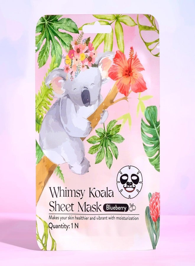 Whimsy Koala Kids Sheet Mask (Blueberry) | For Glowing Skin | Facial Mask With Serum | Facial Sheets Mask For Girls, 1 Pack - Image 1