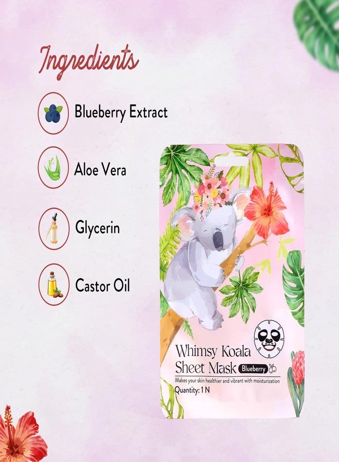 Whimsy Koala Kids Sheet Mask (Blueberry) | For Glowing Skin | Facial Mask With Serum | Facial Sheets Mask For Girls, 1 Pack - Image 5