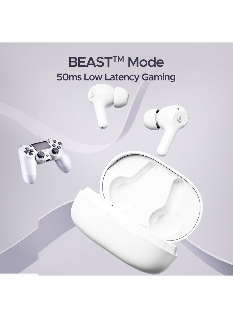 boAt Airdopes 71 Tws Earbuds With 40 Hours Playtime, Dual Mics With Enx, Asap  Charge, Iwp, Beast Mode With 50 Ms Low Latency, Ipx4 & Pocketable Id Frost White - Image 3
