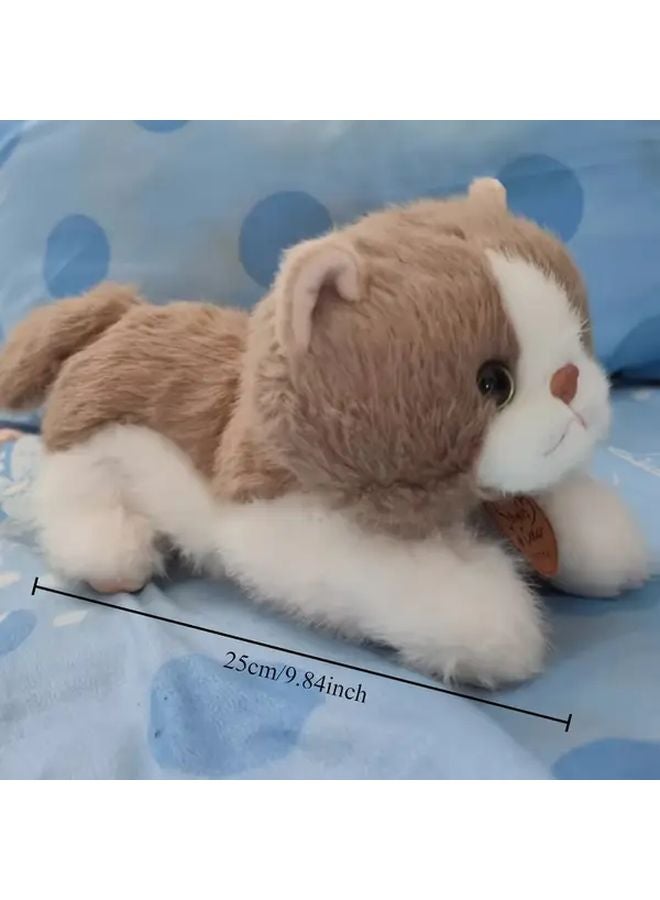 White 25cm Anime Plush Kitten Doll Soft Realistic Cat Toy Gift For Collectors - Image 5