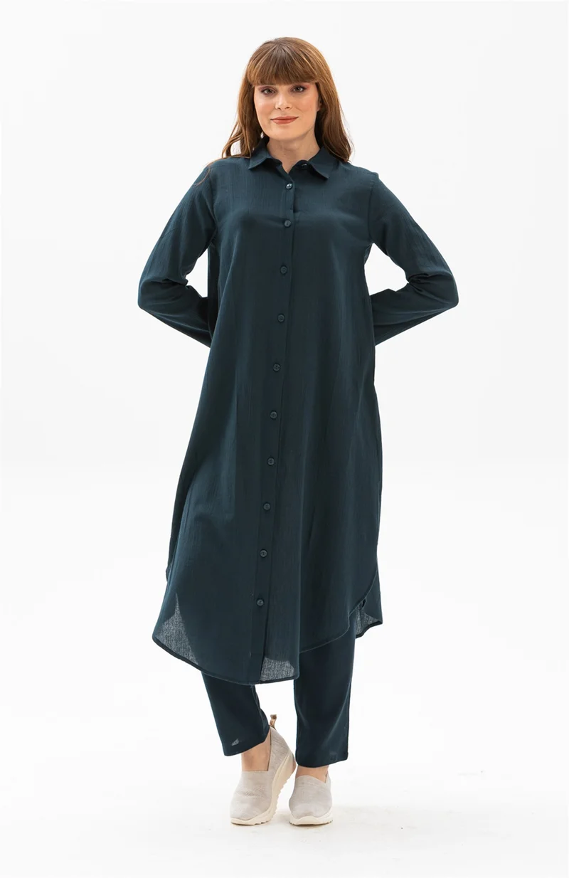 اليش شيل بيزي Edanur Şile Cloth Tunic Petrol Ptrl
