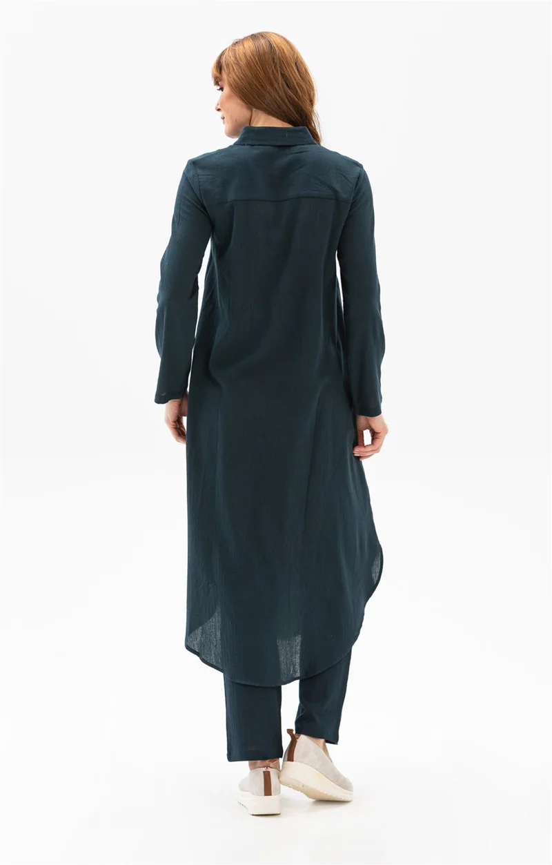 اليش شيل بيزي Edanur Şile Cloth Tunic Petrol Ptrl