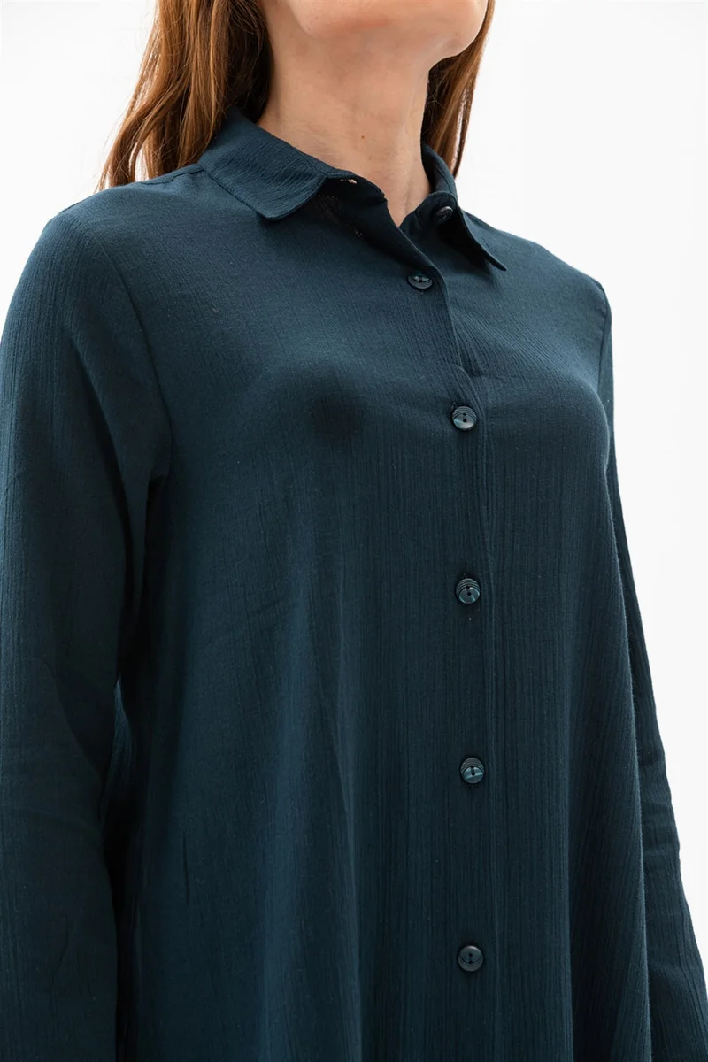 اليش شيل بيزي Edanur Şile Cloth Tunic Petrol Ptrl