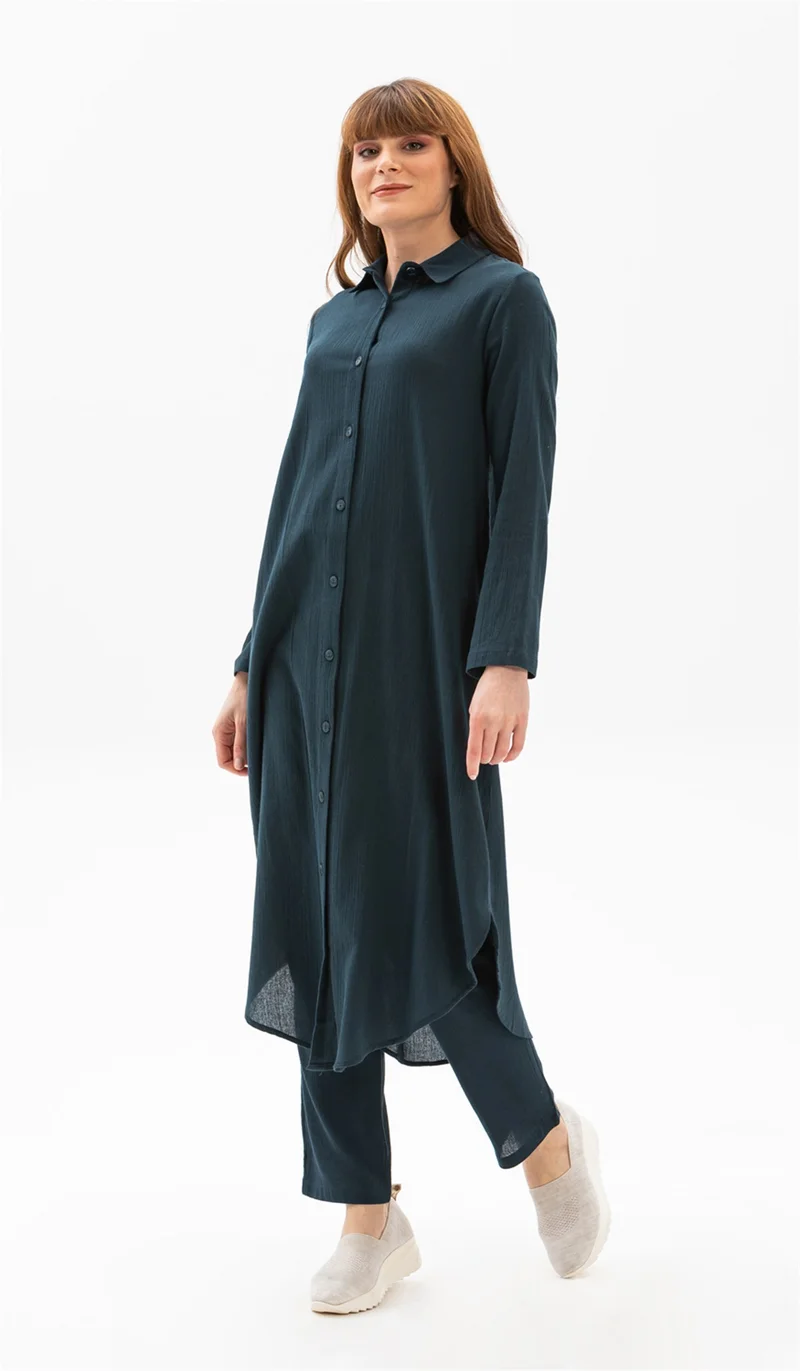 اليش شيل بيزي Edanur Şile Cloth Tunic Petrol Ptrl
