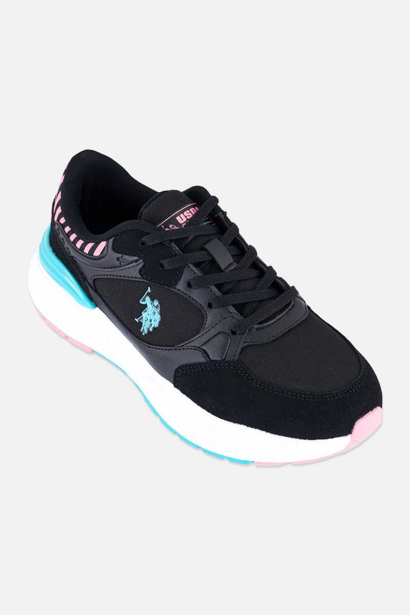 U.S. Polo Assn. أحذية نسائية بلوسوم 4Fx مزودة بأربطة للخارج، سوداء - Image 1