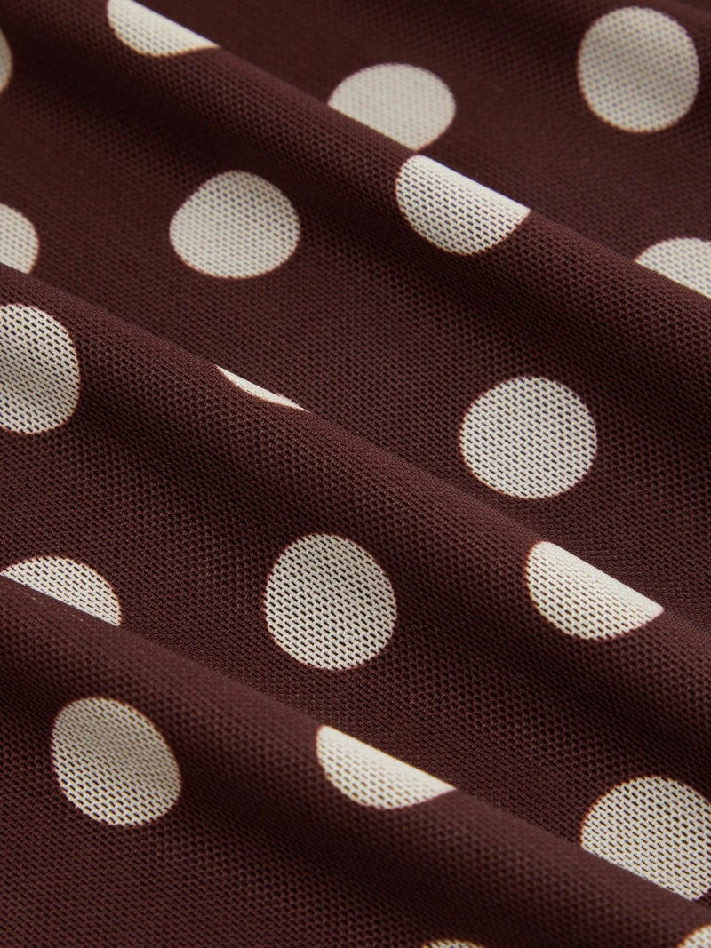 CIDER Womens Polka Dot Midi Skirt Vintage Bowknot Sheer Mesh Ruffle Hem Retro Fashion Going Out Casual Skirt Trendy Coffee - Image 5