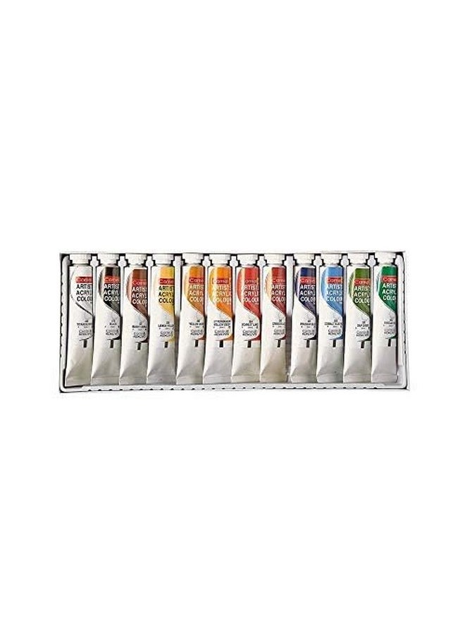 camel - Camel Acrylic Color Box-20Ml Tubes,12 Shades,Multicolour - Image 1