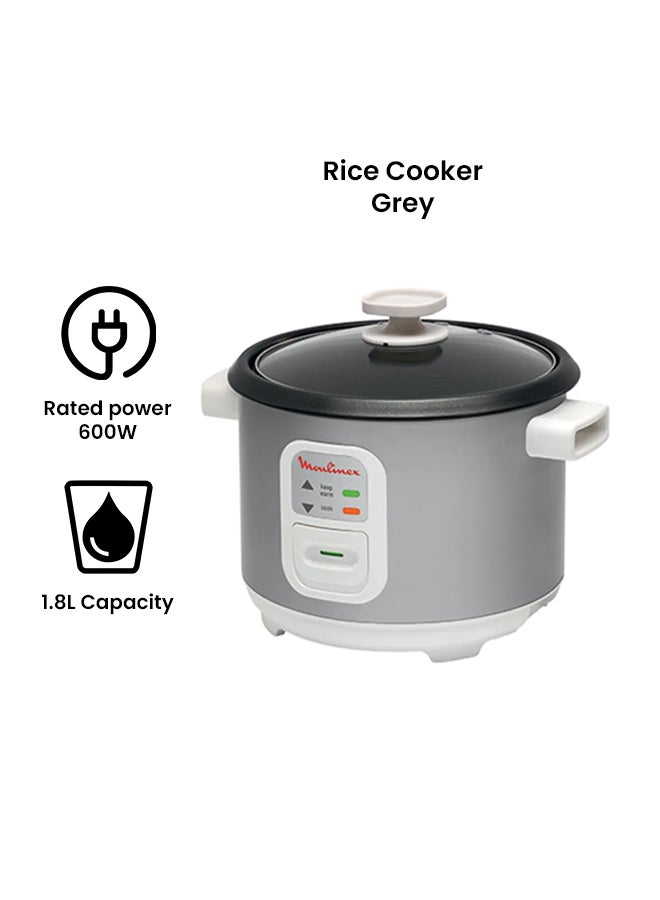 Moulinex Portable Uno Rice Cooker 1.8 L 600 W MK111E27 Grey - Image 2