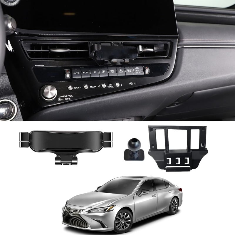 TRX AUTO Phone Holder Mount With Gravity Phone Holder For Lexus ES350, ES300H & ES250 2018 To 2020 | Lexus ES Accessories 2024 | Lexus Mobile Phone Holder - Image 1