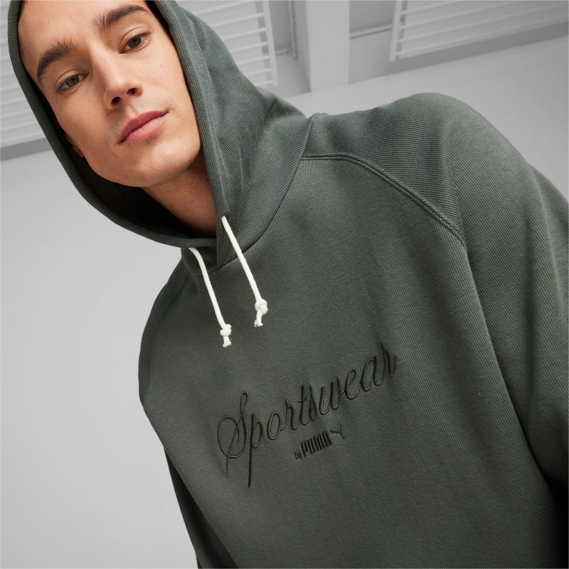PUMA CLASSICS+ Mens Grey Hoodie - Image 3