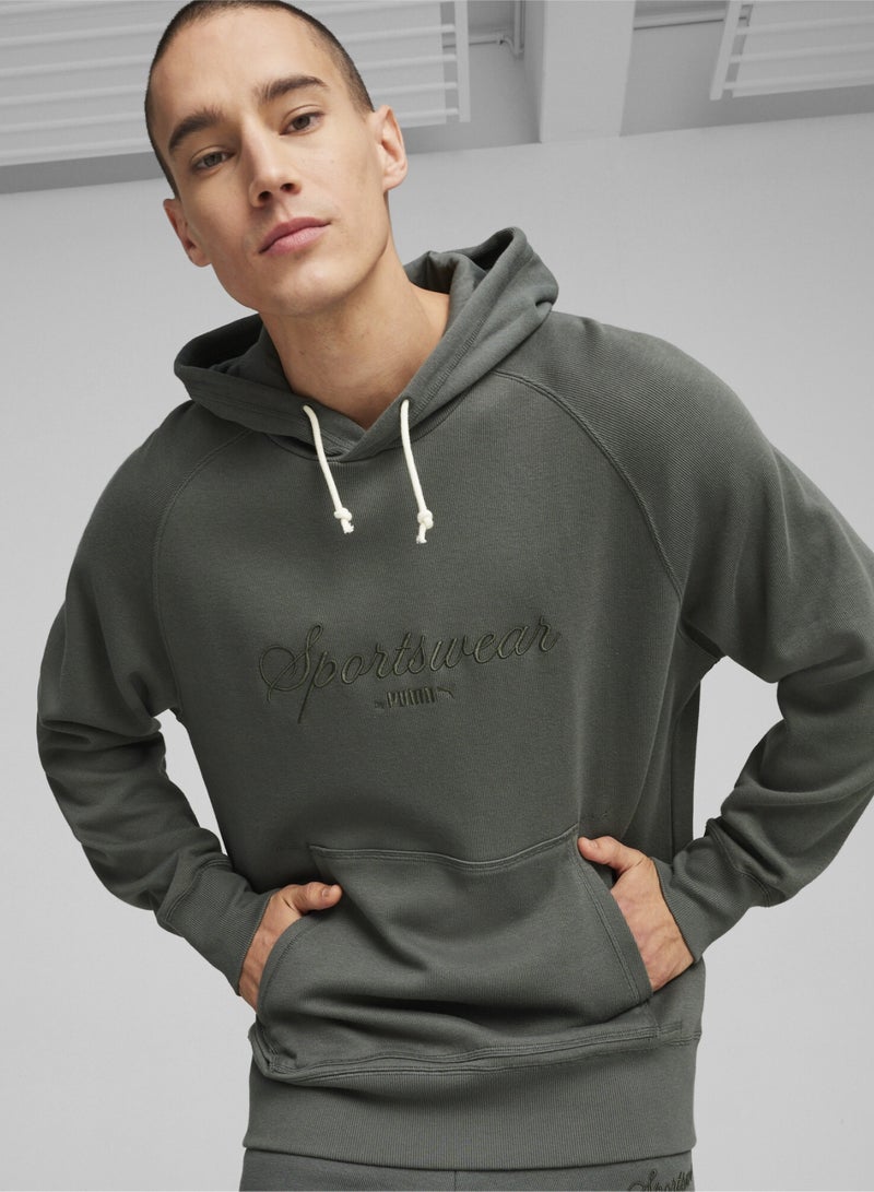 PUMA CLASSICS+ Mens Grey Hoodie - Image 1