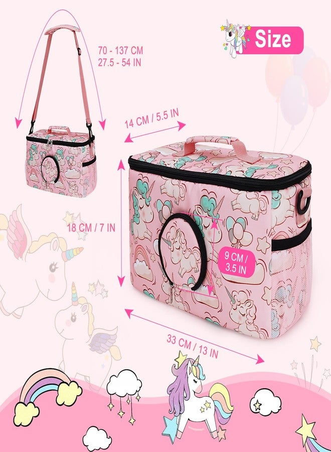 Ciseret Portable Carrying Case for Toniebox Starter Set and Accessories - Compatible Travel Bag for Tonies Figure Characters Charging Station Headphones -Girls Kids Pink Unicorn Tonie Box Carry Case - Image 4