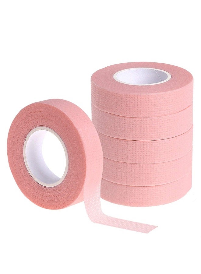 fenshine Eyelash Extension Tape, Fenshine 6 Rolls Pink Lash Tape for lash Extension Adhesive Breathable Micropore Fabric Tape for Eyelash Extension Supply (0.5 inch x 10 Yards) … - Image 1