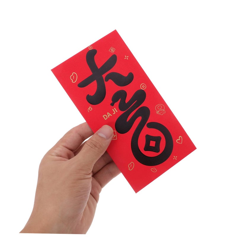 Black Chinese Red Envelopes 6pcs Lunar New Year Hongbao Lucky Money Packets For Wedding Birthday - Image 4