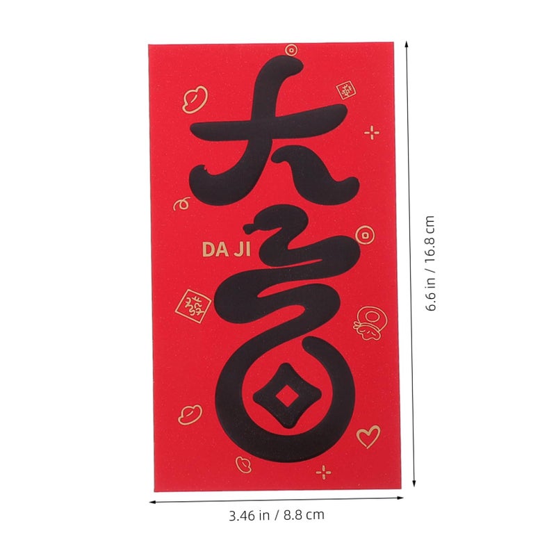 Black Chinese Red Envelopes 6pcs Lunar New Year Hongbao Lucky Money Packets For Wedding Birthday - Image 3