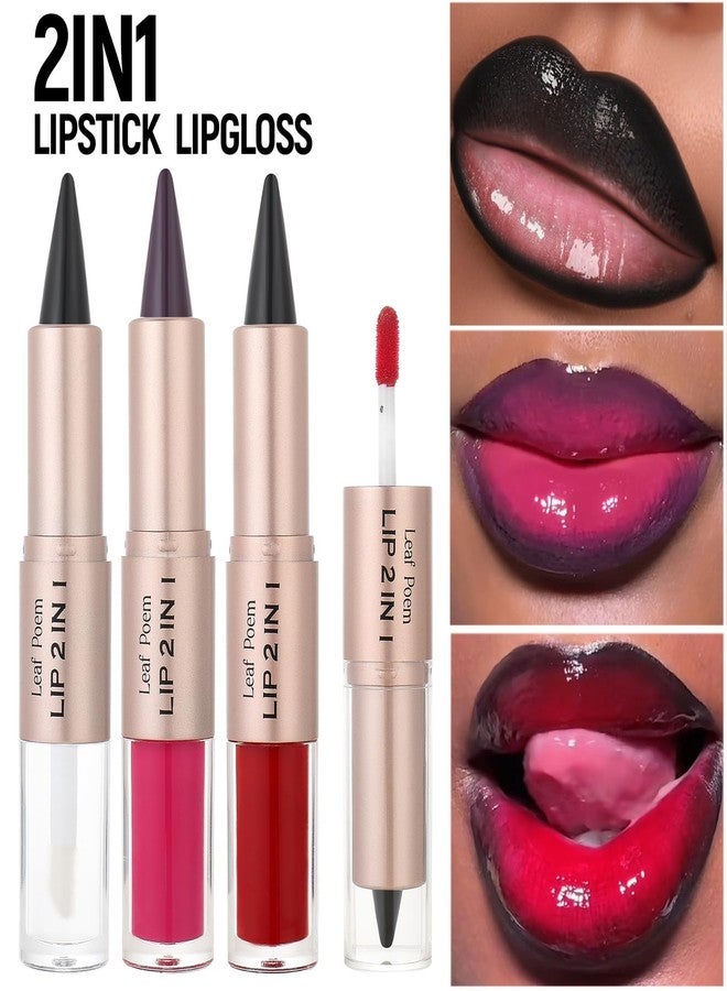 BAISEN DIARY 2-in-1 Double-Ended Matte Lip Liner & Lip Gloss Duo, Cool Nude Brown Ombre Lip Combo Pencil, Lip Liner and Lipstick Gloss Set for Defined & Fuller Looking Lips, #01 Cool Nude Brown - Image 2