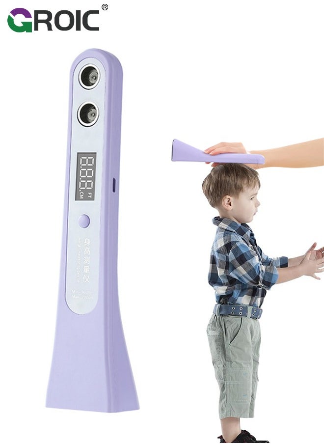 GROIC Portable Ultrasound Body Height Stadiometer - Handheld Cordless Height Measurement Device for Children and Adults with Temperature Display Decor, 30-200cm Measuring Range(Purple)  - Image 1