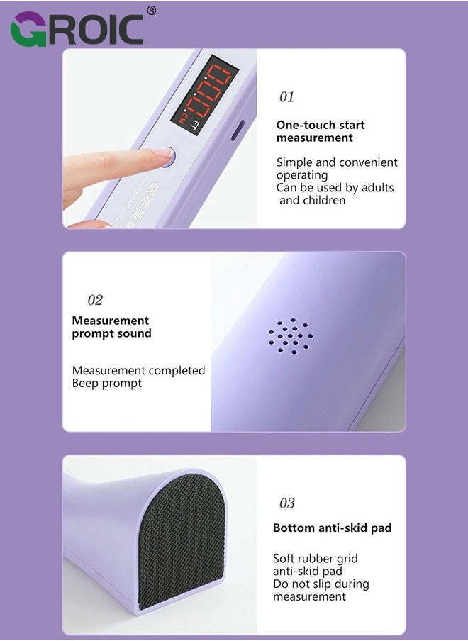 GROIC - Portable Ultrasound Body Height Stadiometer - Handheld Cordless Height Measurement Device for Children and Adults with Temperature Display Decor, 30-200cm Measuring Range(Purple) - Image 1
