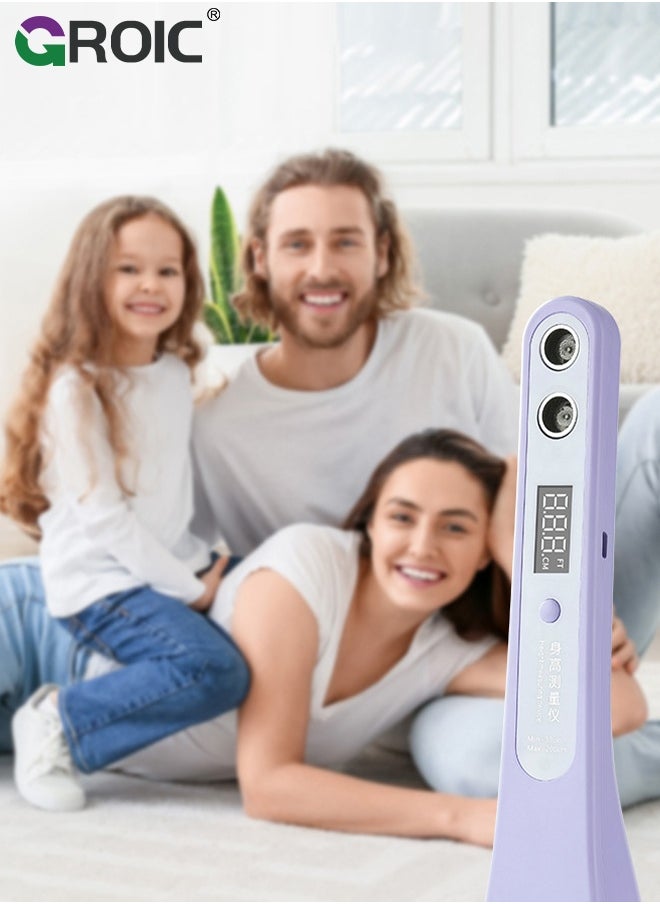 GROIC - Portable Ultrasound Body Height Stadiometer - Handheld Cordless Height Measurement Device for Children and Adults with Temperature Display Decor, 30-200cm Measuring Range(Purple) - Image 1