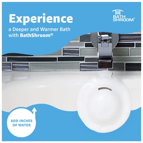 StopShroom BathShroom Bathtub Overflow Drain Cover - Bath Tub Overflow Cover, Bathroom Spa Accessories, Adds Inches of Water for Deeper & Warmer Bath - Image 4