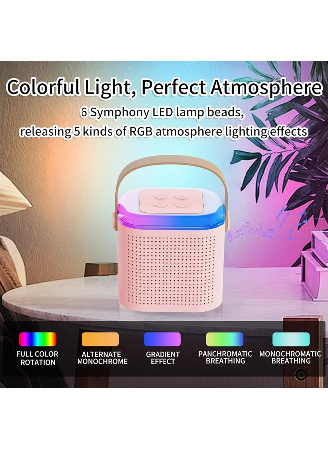 ZCM-HAPPY Portable Bluetooth Karaoke Speaker with 2 Wireless Microphones, Voice Changing Effects and RGB Lights, TF Card AUX Connectivity and Type-C Charging - Perfect for Home Parties and Singing Fun  - Image 3