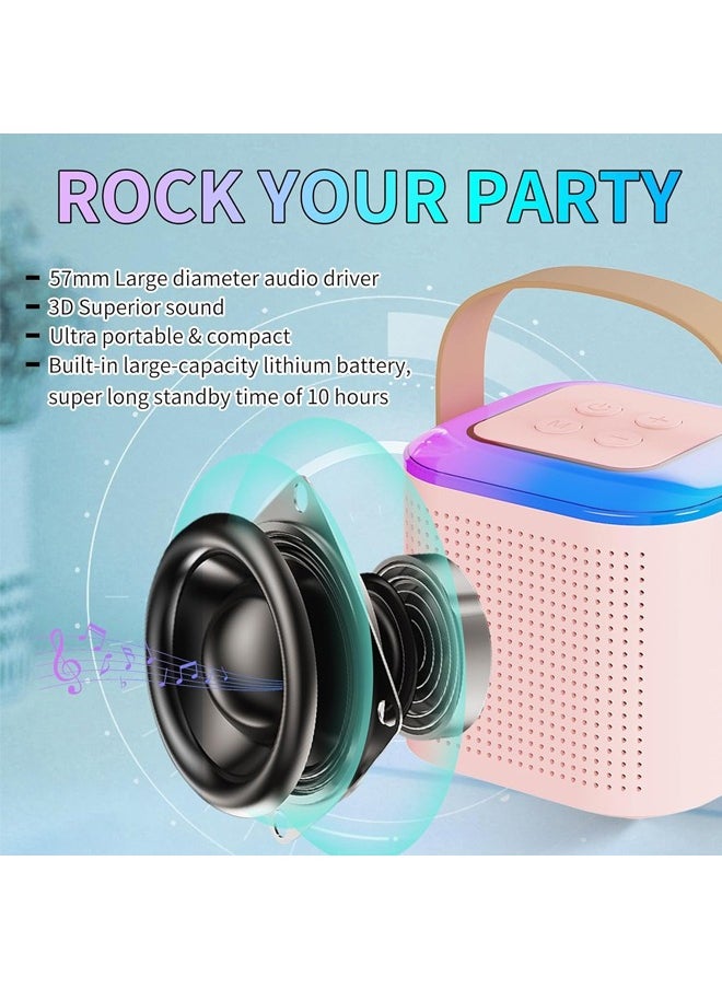 ZCM-HAPPY Portable Bluetooth Karaoke Speaker with 2 Wireless Microphones, Voice Changing Effects and RGB Lights, TF Card AUX Connectivity and Type-C Charging - Perfect for Home Parties and Singing Fun  - Image 5
