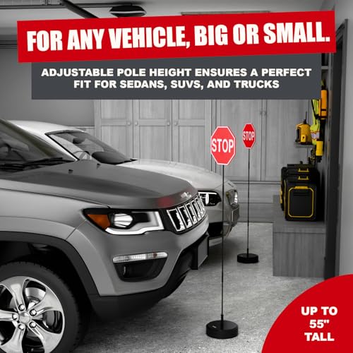 Securityman Garage Stop Sign Parking Aid (2 Pack) | Garage Stoppers for Your Vehicle - Easy Car Marker Sensor Indicator Assist Guide - Image 4