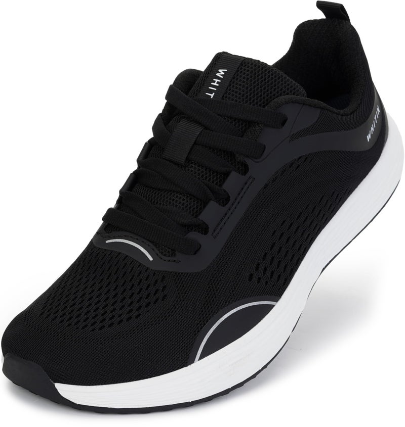 WHITIN Mens Wide Toe Box Zero Drop Road Running Shoes Width Walking Size 11 Breathable Workout Male Lightweight Sport Tennis Athletics Black White 45 - Image 1