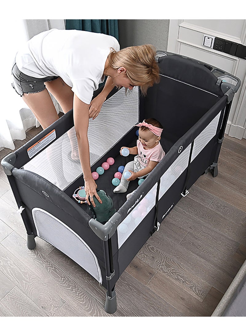 TEKNUM 4 In 1 Baby Bedside Co - Sleeper Bassinet And Playpen With Rocker Black - Image 3