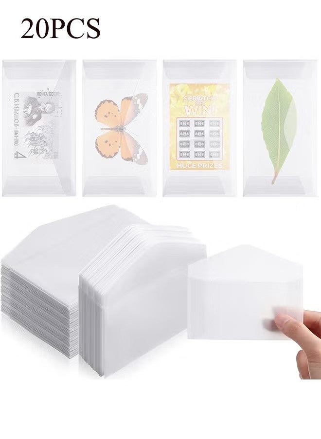 20PCS Glassine Envelopes, Tissue Seed Envelopes, Coin Envelopes, Clear Envelopes For Collecting Lottery Ticket Stamp Card Coin Gift Wedding Guest Favor Supplies, 3.9 x 2.7 Inches