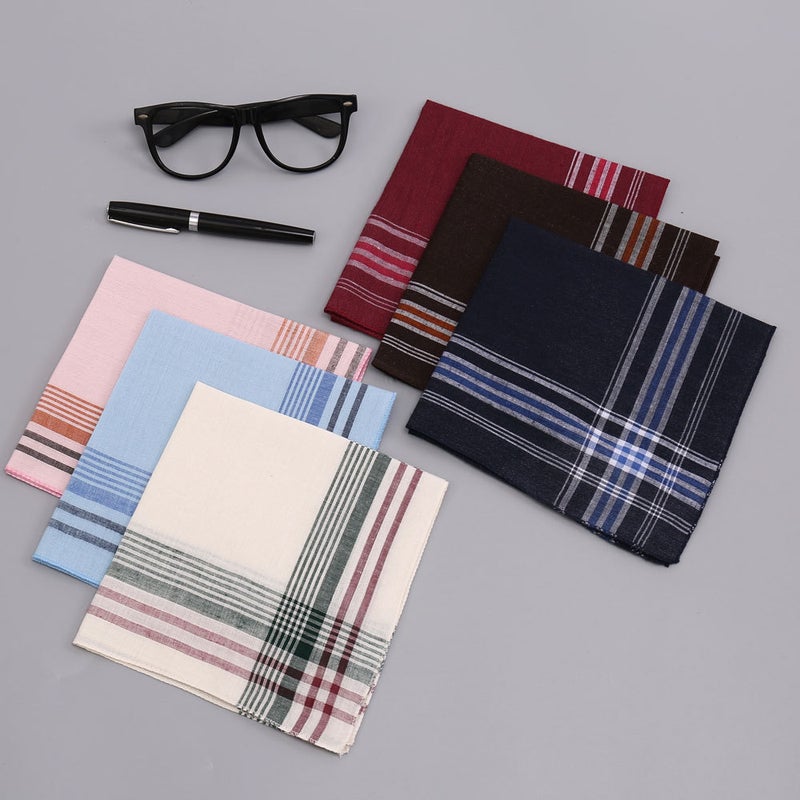 Plaid Striped Handkerchief Polyester Woven Handkerchief Light Color Men'S Small Square Towel Classic Handkerchief - Image 4