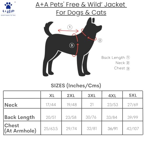 A+A Pets' Free & Wild Dog Jacket for Dogs & Cats | Reflective, Waterproof, Windproof Dog Raincoat | Easy to Wear, No Slip Design | High Visibility Lightweight Rainwear (Red XL) - Image 3