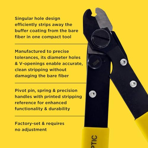 Miller FO 103-S-200 Series Single Hole Fiber Optic Stripper for Working Technicians, Electricians, and Installers, V-Shaped Opening, Safe Cable Tool, Easily Portable Wire Stripper, 2.88 Ounces - Image 3