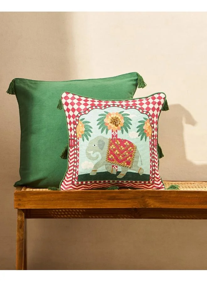 Chumbak Royal Tusker Cushion Cover, 16" | Palace Memoirs