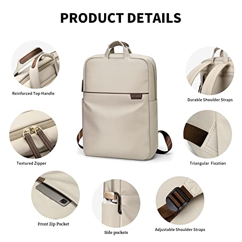GOLF SUPAGS Travel Laptop Backpack for Women Anti Theft Slim Durable College Bookbag Business Computer Bag Fit 15.6Inch Notebook (Apricot, 15.6Inch) - Image 5
