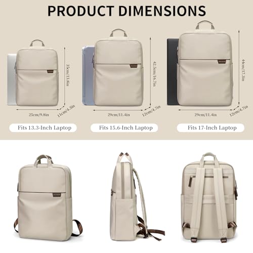 GOLF SUPAGS Travel Laptop Backpack for Women Anti Theft Slim Durable College Bookbag Business Computer Bag Fit 15.6Inch Notebook (Apricot, 15.6Inch) - Image 3