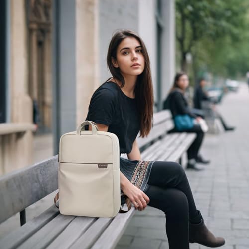 GOLF SUPAGS Travel Laptop Backpack for Women Anti Theft Slim Durable College Bookbag Business Computer Bag Fit 15.6Inch Notebook (Apricot, 15.6Inch) - Image 4