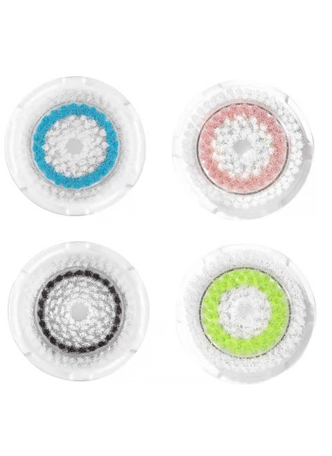 Facial Cleansing Brush Head Replacement Set Compatible with Clarisonic Mia 1, Mia 2, Mia Fit, Alpha Fit, Smart Profile Uplift and Alpha Fit X, 4 Pack