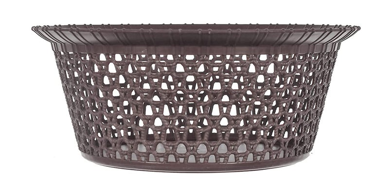 Kuber Industries Storage Basket|Plastic Round Versatile Basket|Organizer for Kitchen|Countertop|Cabinet|Bathroom|Set of 3 (Brown) - Image 4