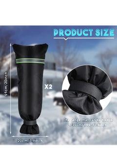 SYOSI Outdoor Faucet Cover Waterproof Insulated Faucet Freeze Protections Socks for Winter with Reflective Strip Reusable for Garden Lawn Faucets and Yard Hydrant 20x7.9 Inch(2 Pieces)  - Image 2