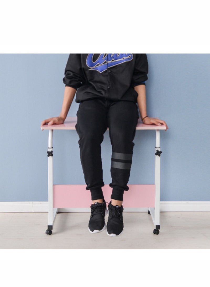 ALSAEED Bedside Computer Desk Pink/Silver 60x40x90cm - Image 5