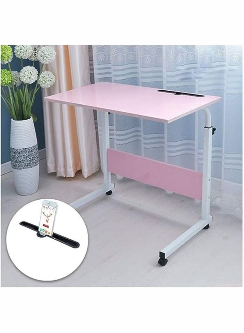 ALSAEED Bedside Computer Desk Pink/Silver 60x40x90cm - Image 1