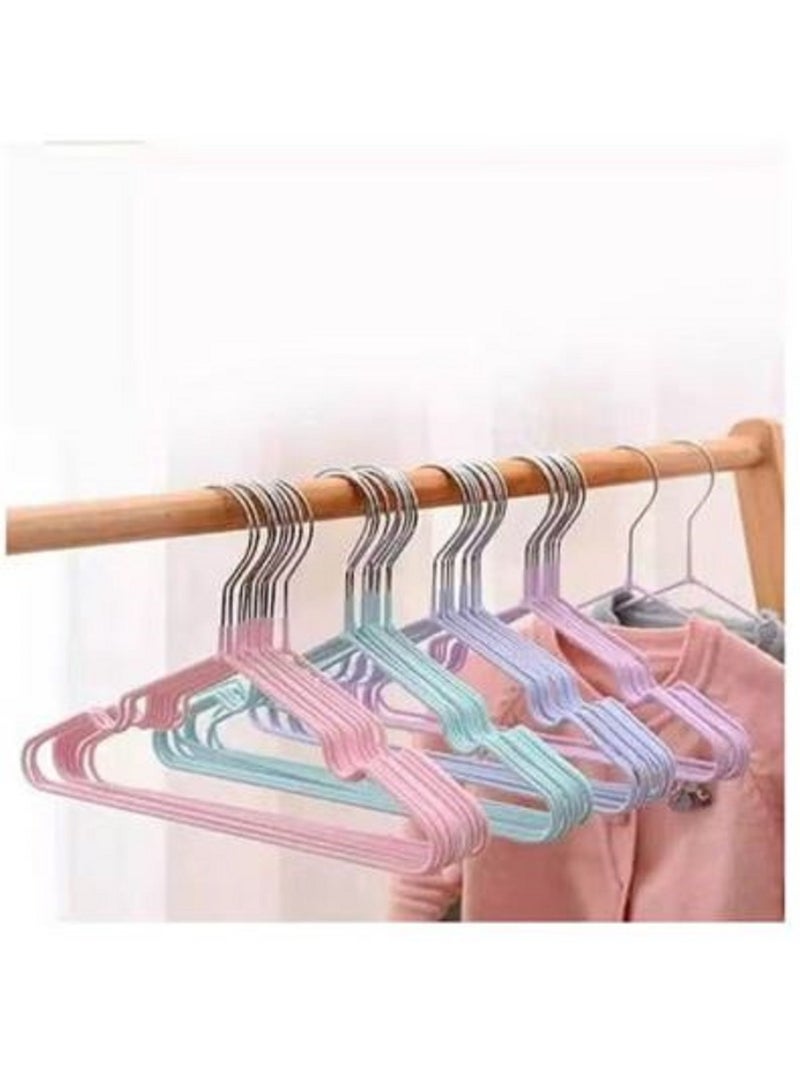 30-Piece Stainless Steel Coated Silicone Hanger for Laundry and Adults, Space Saving, Assorted Colors - Image 2
