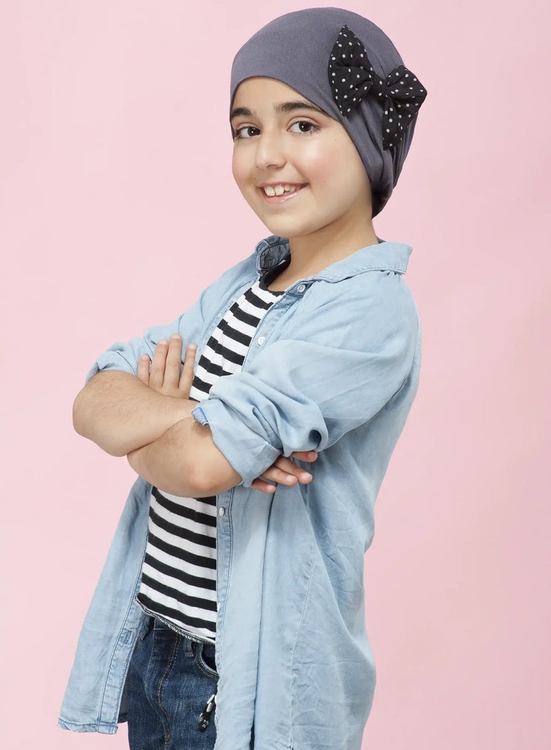 Rung Alice Grey Beanie for Kids - Image 2