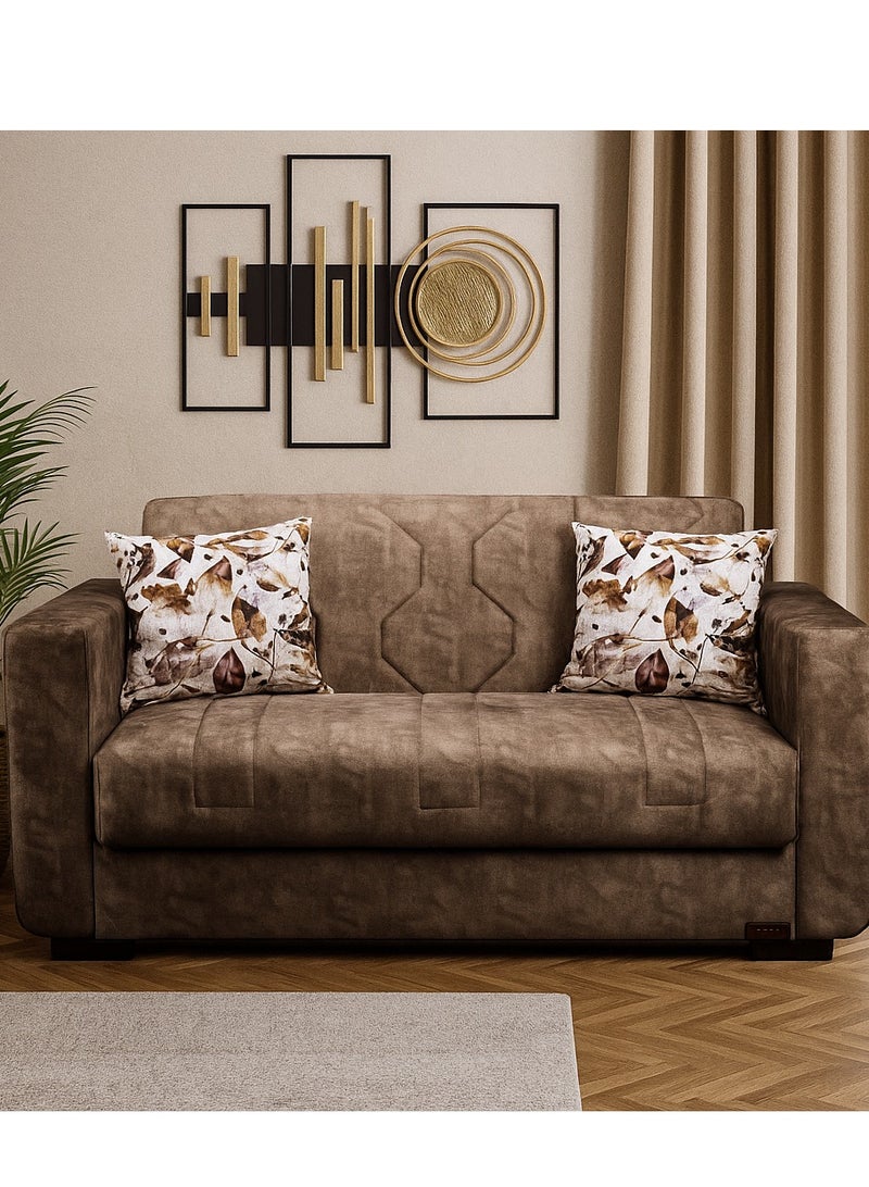 Aldora - 2-Seater Sofa Bed - Galaxy Brown - Image 1